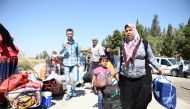 Syrians are seen with their belongings in the Karkamis district of Gaziantep, Turkey on September 09, 2016.  Kerem Kocalar - AA