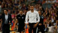Barcelona coach Luis Enrique during the match. (REUTERS/Albert Gea)