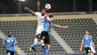 Al Wakrah’s Waheed Mohamed Tahiri (right) vies for the ball against Al Kharaitiyat’s Abdul Rahim Al Meamari during their Qatar Stars League football match at Al Wakrah Stadium yesterday. Picture by: Abdul Basit/The Peninsula