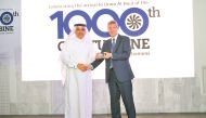 Adrian Wood (right), CEO of Siemens in Qatar with Fahad Al Mohannadi, Chairman of Umm Al Houl and CEO of Qatar Electricity and Water Company during the event in Doha yesterday. Pic: Baher Amin/The Peninsula