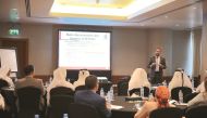 Participants at the workshop hosted by the Ministry of Economy and Commerce in collaboration with the International Trade Training Institute yesterday in Doha.