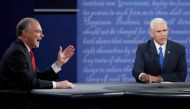 Democratic US vice presidential nominee Senator Tim Kaine (L) and Republican US vice presidential nominee Governor Mike Pence debate during their vice presidential debate at Longwood University in Farmville, Virginia, US, October 4, 2016. Reuters/Jonathan