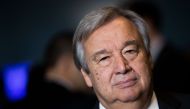 Newly-elected United Nations Secretary General Antonio Guterres waits to deliver remarks to the media at the United Nations (UN) headquarters on October 13, 2016 in New York City. Guterres, a former prime minister of Portugal, will replace outgoing secret