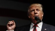BANGOR, ME - OCTOBER 15: Republican presidential candidate Donald Trump speaks at a rally at Cross Insurance Center on October 15, 2016 in Bangor, Maine. Trump is spending the day campaigning in New Hampshire and Maine. Sarah Rice/Getty Images/AFP