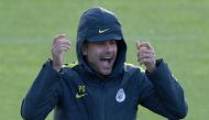Manchester City's Spanish manager Pep Guardiola attends a team training session at Manchester City Football Academy Campus in Manchester, north west England, on October 18, 2016 ahead of their UEFA Champions League Group C football match against Barcelona