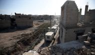 A Red Crescent and United Nations aid convoy arrives in the rebel held besieged town of Douma, eastern Ghouta in Damascus, Syria October 19, 2016. Reuters/Bassam Khabieh