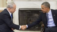 File photo of US President Barack Obama with Israeli leader Benjamin Netanyahu. (AFP Photo/Saul Loeb)

