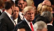 Republican nominee Donald Trump looks on after the final presidential debate at the Thomas & Mack Center on the campus of the University of Las Vegas in Las Vegas, Nevada on October 19, 2016. (AFP / Robyn BECK)