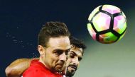Al Rayyan’s Spanish striker Sergio Garcia (front) heads the ball during their Qatar Stas League match against El Jaish at Al Sadd Stadium. 