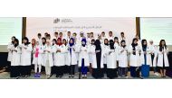 General Medicine students take the College of Medicine Students’ Oath at a ceremony in Doha.