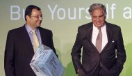 Tata Group Chairman Ratan Tata and Deputy Chairman Cyrus Mistry attend the launch of a new website for tech superstore Croma, managed by Infiniti Retail, a part of the Tata Group, in Mumbai, India April 23, 2012. REUTERS/Vivek Prakash/File Photo
