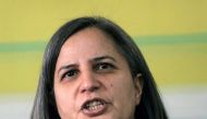 This file photo taken on January 13, 2012 shows Gultan Kisanak, co-chairperson of pro-Kurdish Peace and Democracy Party, speaking during a news conference in Ankara. Gultan Kisanak and Firat Anli, the co-mayors of south-eastern Turkish city Diyarbakir, ha