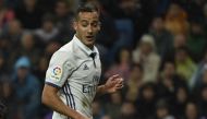 Real Madrid's midfielder Lucas Vazquez during the Spanish league football match between Real Madrid CF and Athletic Club Bilbao at the Santiago Bernabeu stadium in Madrid on October 23, 2016. (AFP / CURTO DE LA TORRE)
