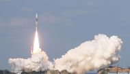 Japan's H-2A rocket, carrying a Himawari-9 weather satellite, is launched at the Tanegashima Space Center in Tanegashima Island in Kagoshima Prefecture on November 2, 2016. AFP / JIJI PRESS 