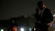 U.S. President Barack Obama arrives aboard Air Force One at Miami International Airport in Miami, Florida, U.S. November 2, 2016. REUTERS/Jonathan Ernst
