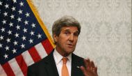 US Secretary of State John Kerry speaks during a joint news conference with Afghan President Ashraf Ghani in Kabul, Afghanistan, April 9, 2016. (REUTERS / Mohammad Ismail) 