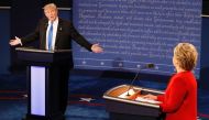 This file photo taken on September 26, 2016 shows Republican nominee Donald Trump (L) and Democratic nominee Hillary Clinton (R) during the first presidential debate at Hofstra University in Hempstead, New York. AFP / RICK WILKING 