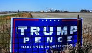 Election signs dot the countryside across Iowa on November 8, 2016 near Dexter Iowa. Steve Pope/Getty Images/AFP