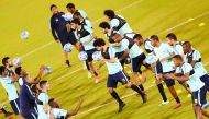 Qatari football players train ahead of their friendly match against 2017 FIFA World Cup hosts - Russia which will be played at Al Sadd Stadium today. Picture by: Salim Matramkot/The Peninsula