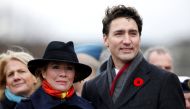 Canada's Prime Minister Justin Trudeau and his wife Sophie Gregoire Trudeau take part in Remembrance Day ceremonies at the National War Memorial in Ottawa, Ontario, Canada, November 11, 2016. REUTERS/Chris Wattie
