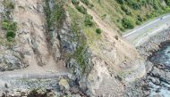 Landslides block State Highway One near Kaikoura on the upper east coast of New Zealand's South Island following an earthquake, November 14, 2016. Sgt Sam Shepherd/Courtesy of Royal New Zealand Defence Force/Handout via REUTERS