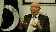 Adviser to the Pakistan's Prime Minister on Foreign Affairs, Sartaj Aziz poses for a photo during an exclusive interview at foreign ministry building in Islamabad, Pakistan on November 15, 2016. ( Metin Aktas - Anadolu Agency )