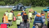 A Royal New Zealand Air Force NH90 helicopter prepares to evacuate those stranded in Kaikoura on the South Island of New Zealand November 16, 2016, following the recent earthquakes. CPL Amanda McErlich/Courtesy of Royal New Zealand Defence Force/Handout v