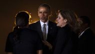 US President Barack Obama arrives at Jorge Chavez International Airport November 18, 2016 in Lima to attend the Asia-Pacific Economic Cooperation (APEC) Summit on November 19, 2016. AFP / Brendan Smialowski
