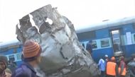 A view of a derailed train in Kanpur, in India's northern state of Uttar Pradesh, in this still image taken from video November 20, 2016. ANI/via REUTERS TV