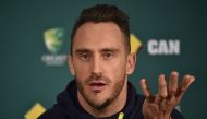South Africa's cricket captain Faf du Plessis gestures as he speaks a press conference ahead of the third Test cricket match between Australia and South Africa in Adelaide on November 23, 2016. AFP / PETER PARKSc