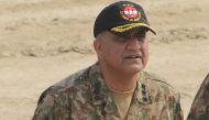 Pakistani Army General Qamar Javed Bajwa arrives to attend a military exercise on the Indian border in Khairpure Tamay Wali in Bahawalpur district. (AFP / SS MIRZA / file photo)