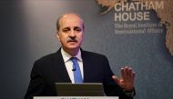  Turkish Deputy Prime Minister Numan Kurtulmus gives a speech during a panel at Chatham House, the Royal Institute of International Affairs, in London, England on November 25, 2016. (Ahmet Bolat - Anadolu Agency)