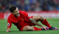 Liverpool's Philippe Coutinho reacts after sustaining an injury. Reuters / Lee Smith 
