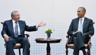 Cuban President Raul Castro and his US counterpart Barack Obama held a meeting in Panama in April 2015, the first between US and Cuban leaders since 1956 (AFP / Mandel Ngan) 