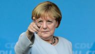 (FILES) This file photo taken on September 14, 2016 shows German Chancellor Angela Merkel pointing during an electoral meeting of the Christian Democtaric Union (CDU) party ahead of state elections in Berlin. AFP / TOBIAS SCHWARZ
