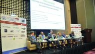 FROM LEFT: Olaf Van Duin, Project Director at Hyder; Hammad Sheikh, Team Leader at Aecom; Glynne Pritchard, Technical Director at Parsons; Lesley Desport, Country Director at Atkins; Abdul Matin Khan, Project Director at Khatib and Alami; and Anna Grichti