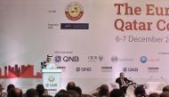 Minister of Finance H E Ali Shareef Al Emadi delivering a speech during The Euromoney Qatar Conference which took place at Ritz Carlton Hotel. (Photo: Baher Amin)
