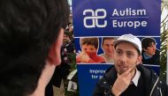 Youths attend the launch of the European Solidarity Corps, a new initiative for young people to travel and help out people in difficulty across the continent, outside the European Commission headquarters in Brussels, Belgium December 7, 2016. REUTERS/Mari