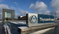 (FILES) This file photo taken on December 11, 2012 shows a general view of the headquarters of German heavy industry giant ThyssenKrupp AG in Essen, western Germany.  AFP / PATRIK STOLLARZ
