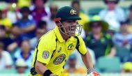 Australia's batsman David Warner shouts in jubilation as they beat New Zealand during their second game of the One Day International Cricket series in Melbourne, Australia yesterday.