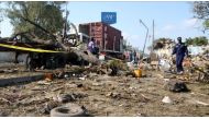 The scene of a car bomb attack is seen near the port in the capital Mogadishu, Somalia, 11 December 2016. ( Nour Gelle Gedi - Anadolu Agency ).