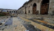 A general view shows the damage inside the Umayyad mosque, in the government-controlled area of Aleppo, during a media tour, Syria December 13, 2016. REUTERS/Omar Sanadiki
