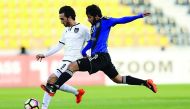 Action from the Qatar Stars League match between Al Sadd and Al Sailiyah at Qatar SC Stadium yesterday.