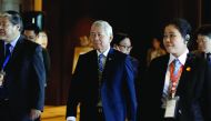 Philippine Foreign Minister Perfecto Yasay Jr arrives to attend Asean Meeting for Rohingya issue in Yangon.