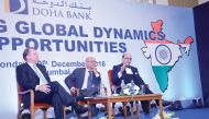 Dr R Seetharaman (right), CEO of Doha Bank,  speaking at the 