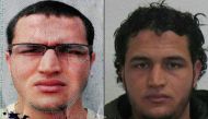This combination of pictures created on December 22, 2016 shows handout portraits released by German Federal Police Office (BKA) on December 21, 2016 showing two pictures of Tunisian man identified as Anis Amri, a rejected asylum seeker suspected of invol