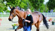 A horse been put through its paces at the Qatar Equestrian Federation's (QEF) Main Arena, yesterday.