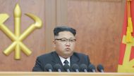 North Korean leader Kim Jong Un gives a New Year address for 2017 in this undated picture provided by KCNA in Pyongyang on January 1, 2017. KCNA/via Reuters