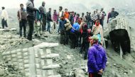People gathering at the site of a coal mine collapse near Lalmatia in Godda district, in Jharkhand.