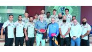 Australia’s Bachar Houli Academy trainees and officials with Australian Ambassador to Qatar Axel Wabenhorst during their three-week training camp at Aspire Academy.